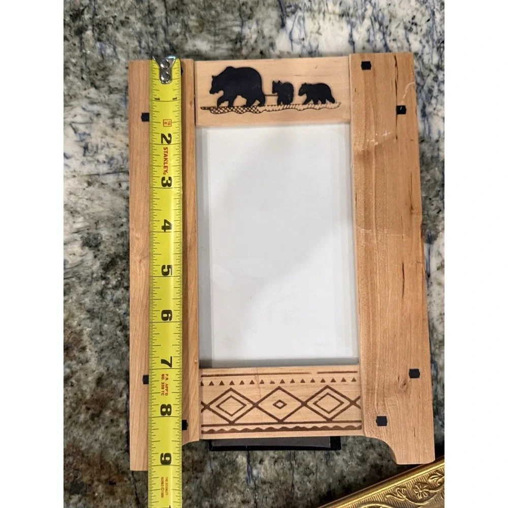 Weston Gallery Woodland Creek Rustic Cabin Bears Wood 5x7 Frame Cabin Core